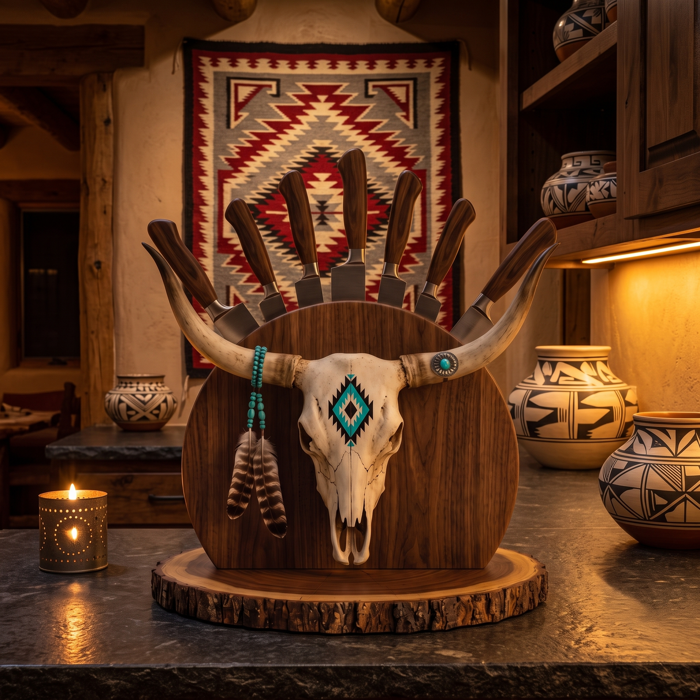 Longhorn Skull Knife Holder